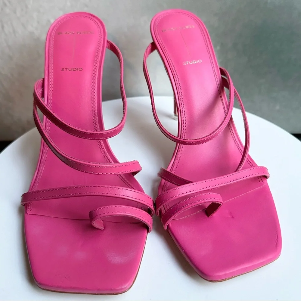 🌸BLACK SUEDE STUDIO🌸 Cindy Strappy Stiletto Slide Sandals Size: 39.5